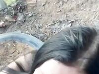 Maria Leite dando pro pauzudo no mato e engolindo porra