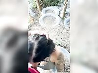 Maria Leite dando pro pauzudo no mato e engolindo porra