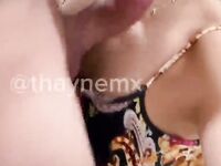 Thayane Ribeiro dando boquete guloso e levando gozada na cara