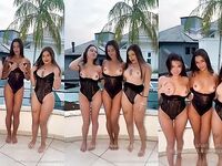 Natasha Steffens e seus amigas mostrando os peitões
