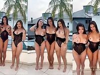 Natasha Steffens e seus amigas mostrando os peitões