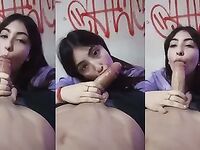 Novinha latina mamando a rola molhada