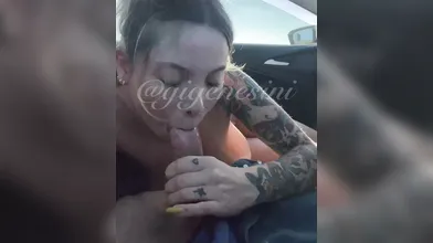 Loira gata Gi Genesini fazendo boquete guloso