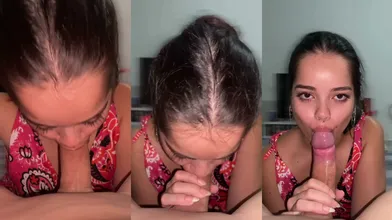 Debora novinha safada babando na rola com força