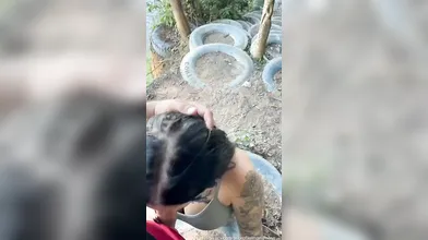 Maria Leite dando pro pauzudo no mato e engolindo porra