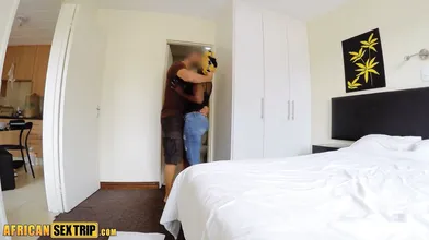 African cleaning lady slammed hard by big cock white tourist