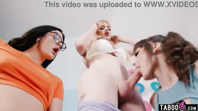 Yoga threesome with 3 super HOT shemales fucking each other silly