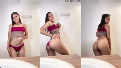 sexy 18 year old woman records in the bathroom without underwear samary