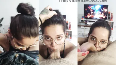 Debora Prado sucks my soul with her deep and slobbery blowjob as if my day ended at that moment