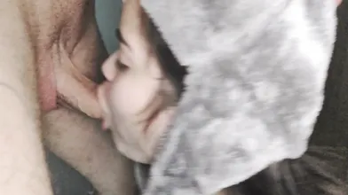 Deep throat and ball in the face of the little bitch White Moon