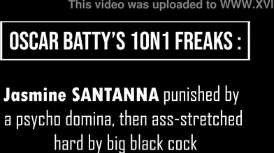 1.50m slim Brazilian indian Jasmine Santanna disciplined by Qween Goddess then gets her ass stretched & fucked by BBC (Anal, BBC, fem bully, spit, lez rim, Ball deeps, hard fuck) OB111